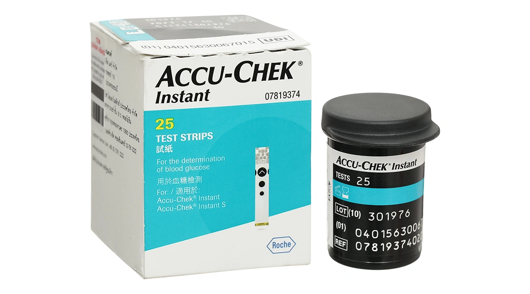 Que thử đường huyết Accu-Chek Instant hộp 25 que - 