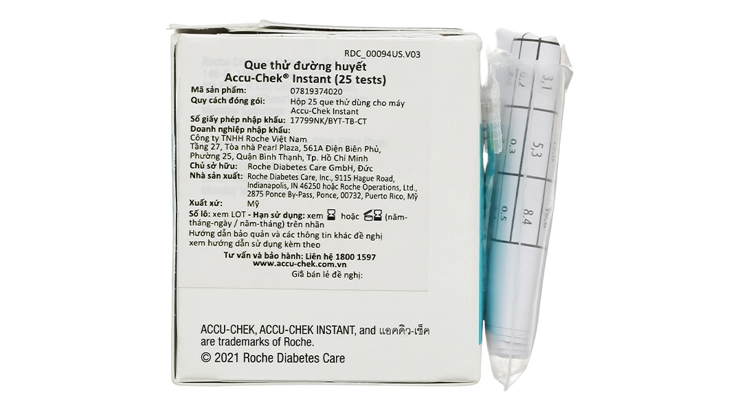 Que thử đường huyết Accu-Chek Instant hộp 25 que - 4