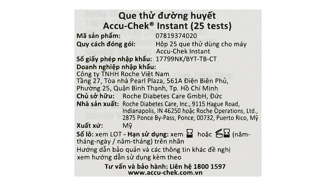 Que thử đường huyết Accu-Chek Instant hộp 25 que - 5