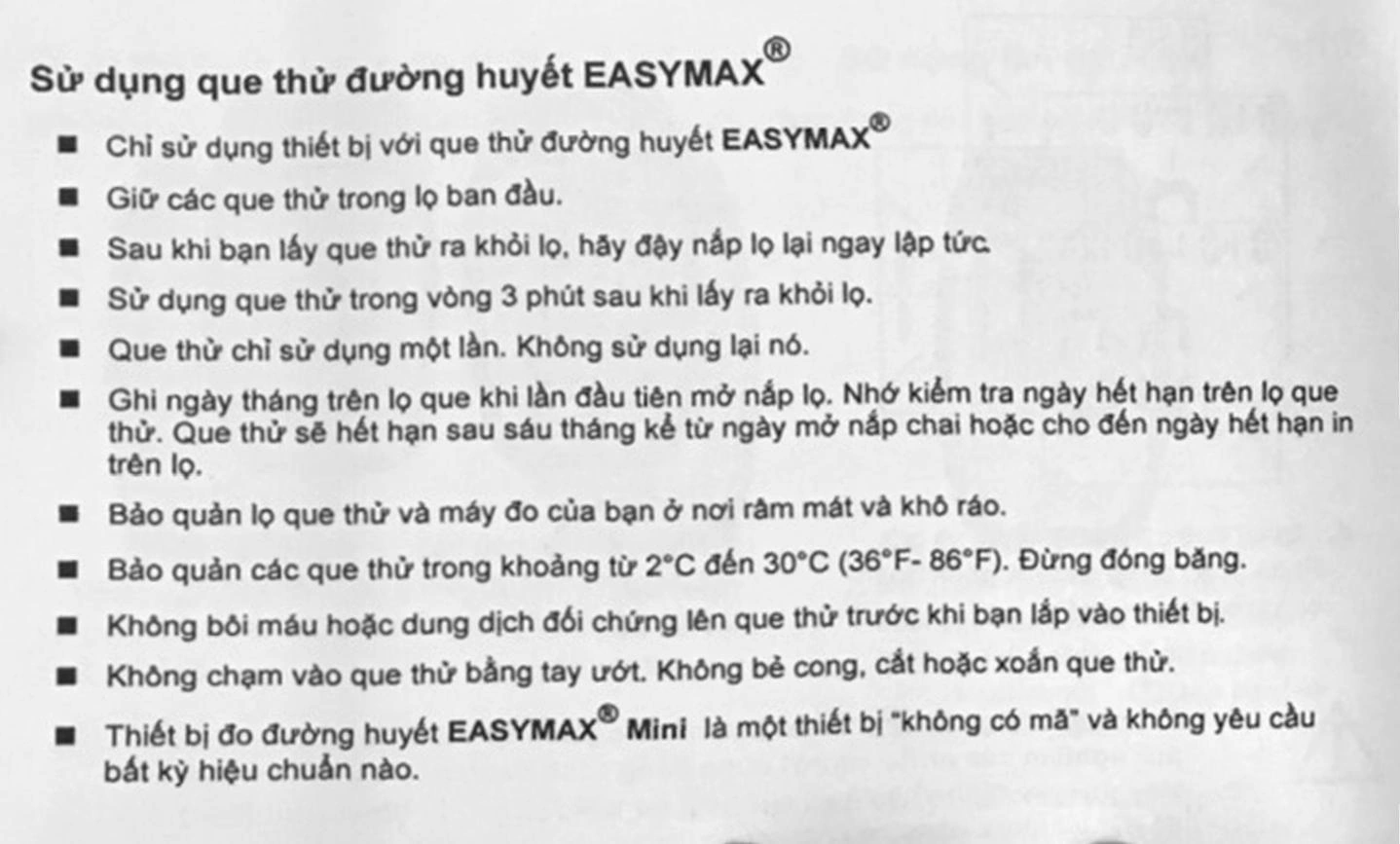 Máy đo đường huyết EasyMax MU (mg/dl) - 24