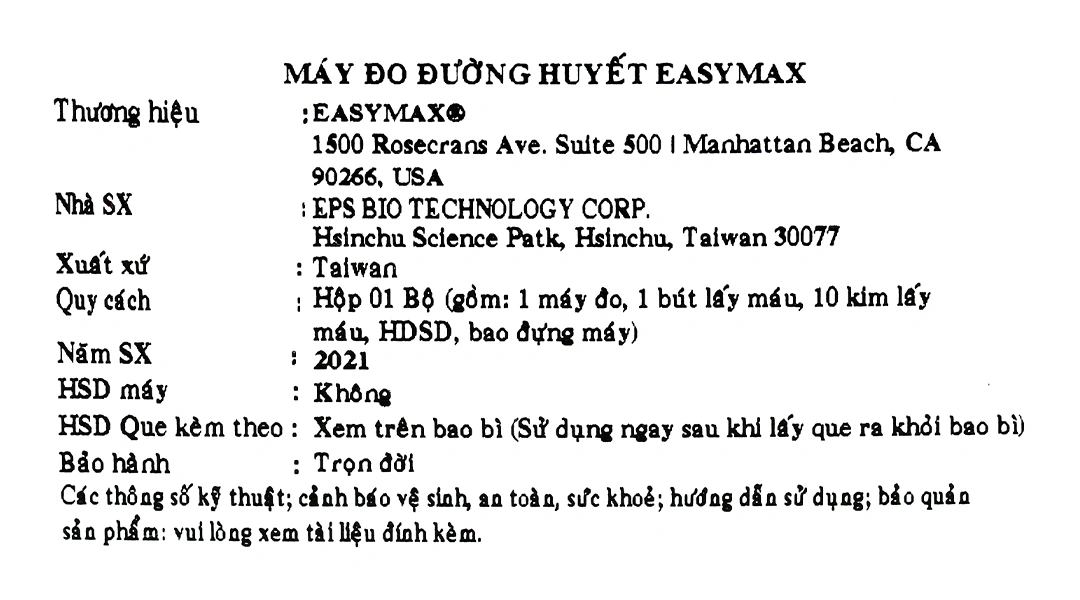 Máy đo đường huyết EasyMax Mini - 5