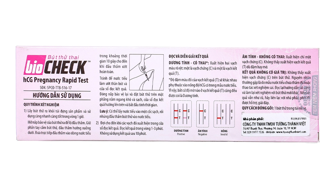 Bút thử thai Biocheck Early Detection hCG Pregnancy Rapid Test - 2