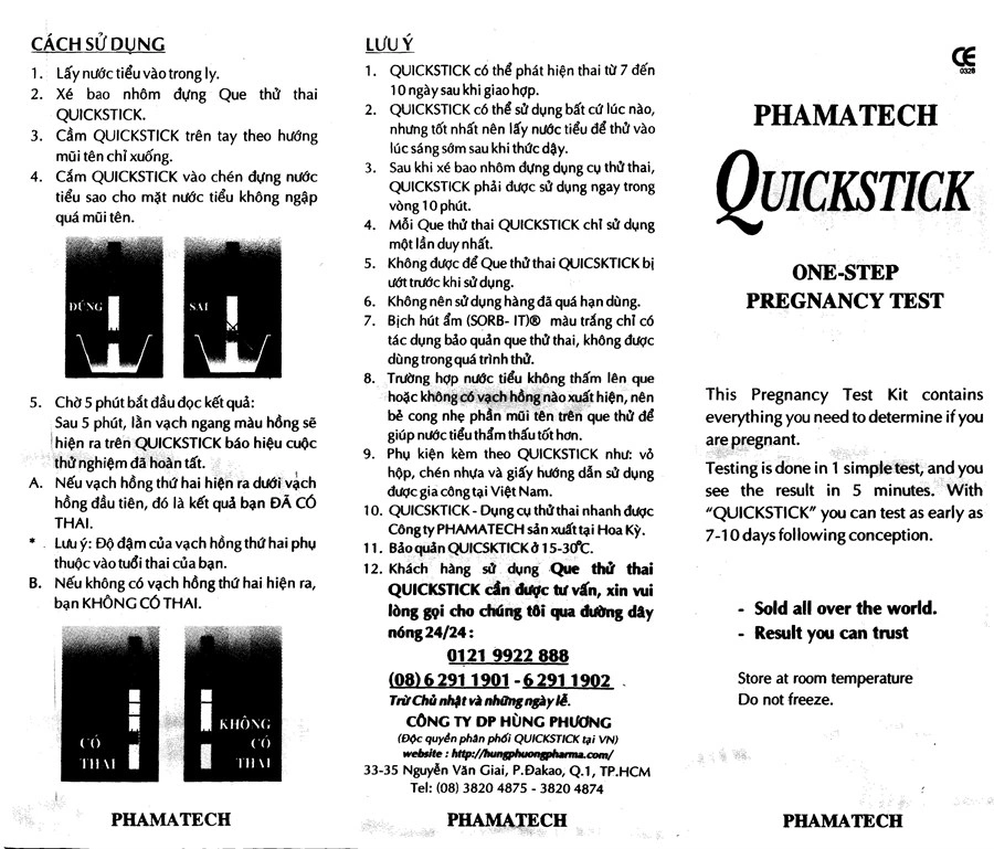 Que thử thai Quickstick One-step Pregnancy Test - 12