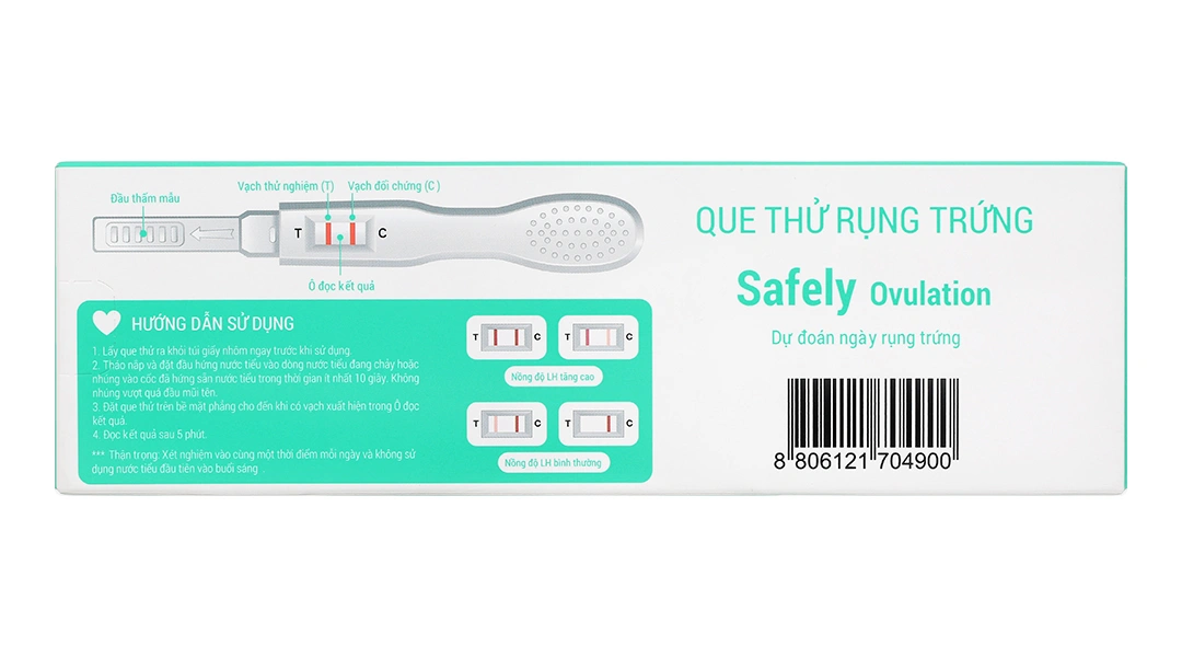 Que thử rụng trứng Safely Ovulation hộp 3 que thử - 2