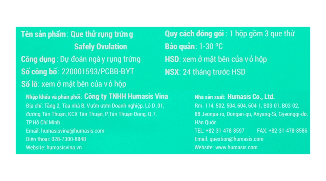 Que thử rụng trứng Safely Ovulation hộp 3 que thử - 5