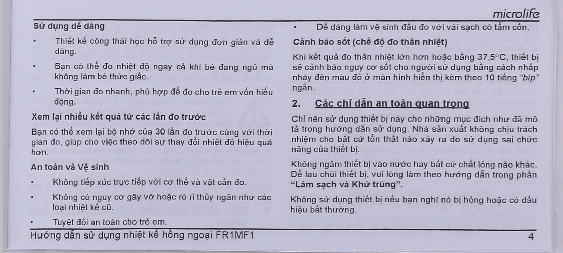 Nhiệt kế hồng ngoại đo trán Microlife FR1MF1 - 13