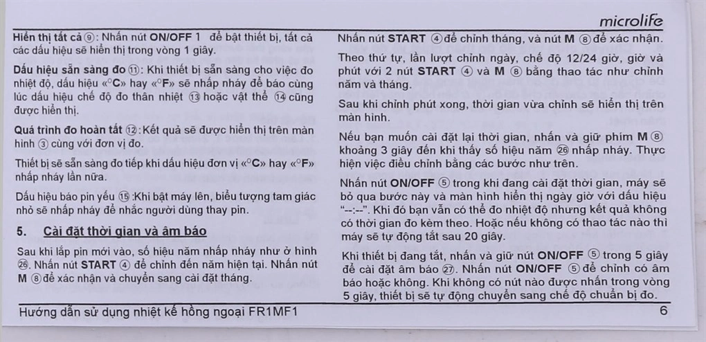 Nhiệt kế hồng ngoại đo trán Microlife FR1MF1 - 15