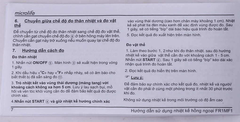 Nhiệt kế hồng ngoại đo trán Microlife FR1MF1 - 16