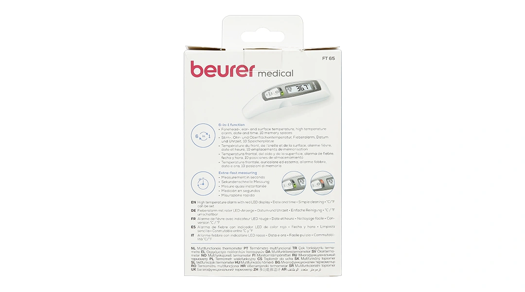 Nhiệt kế hồng ngoại đo trán, tai Beurer FT 65 - 7