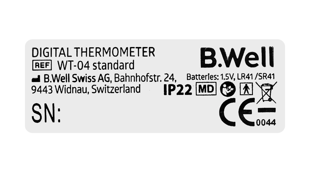 Nhiệt kế điện tử đo thân nhiệt B.Well WT-04 standard - 6