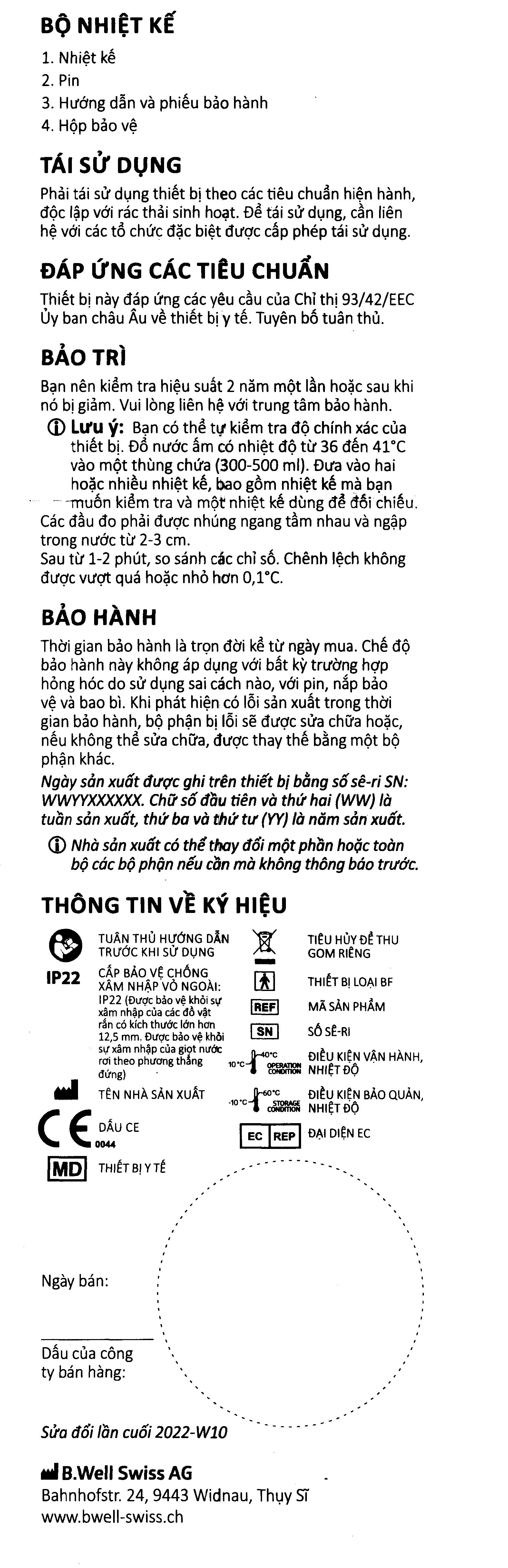 Nhiệt kế điện tử đo thân nhiệt B.Well WT-04 standard - 10