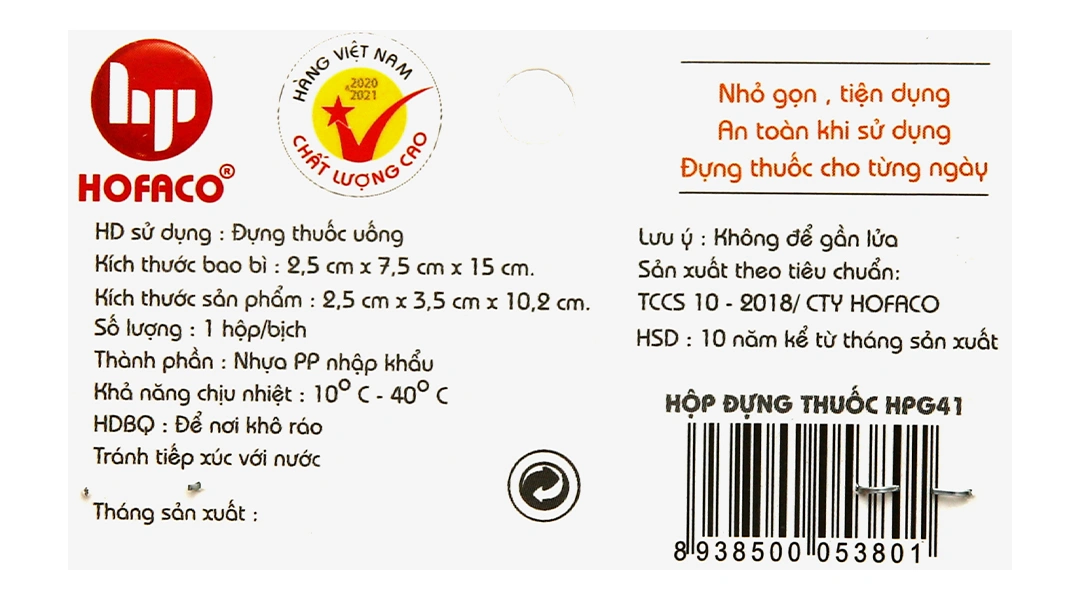 Dụng cụ phân liều thuốc 1 ngày Hofaco - 2