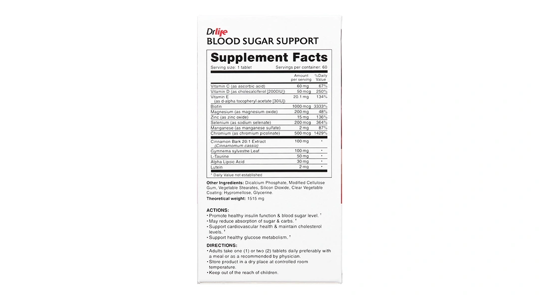 Drlife Blood Sugar Support hỗ trợ cải thiện chỉ số đường huyết hộp 60 viên - 2