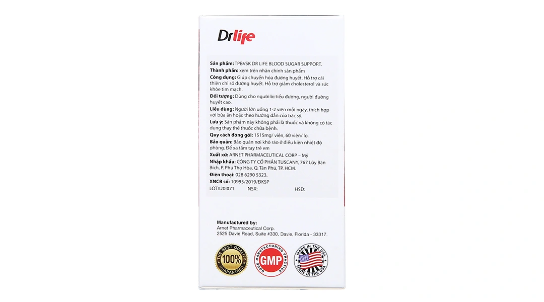 Drlife Blood Sugar Support hỗ trợ cải thiện chỉ số đường huyết hộp 60 viên - 3