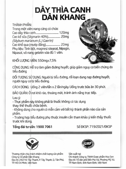 Dây Thìa Canh Dân Khang hỗ trợ làm giảm đường huyết hộp 30 viên - 4