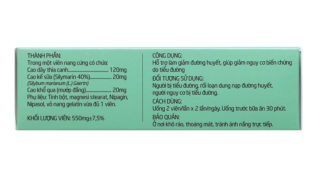 Dây Thìa Canh Dân Khang hỗ trợ làm giảm đường huyết hộp 30 viên - 3