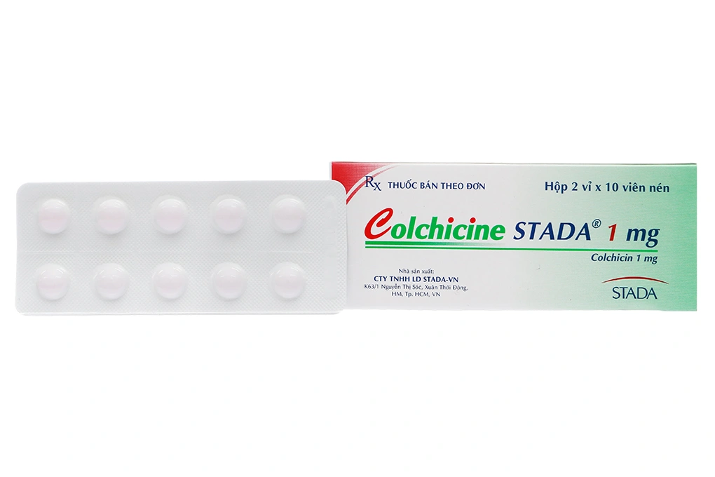 Colchicine Stada 1mg phòng và trị gout (2 vỉ x 10 viên) - 