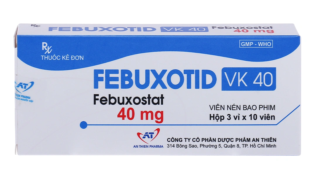 Febuxotid VK 40 trị gout, tăng acid uric huyết (3 vỉ x 10 viên) - 1