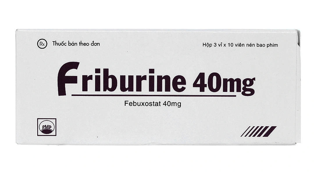 Friburine 40mg trị tăng acid uric huyết trong bệnh gout mạn tính (3 vỉ x 10 viên) - 1