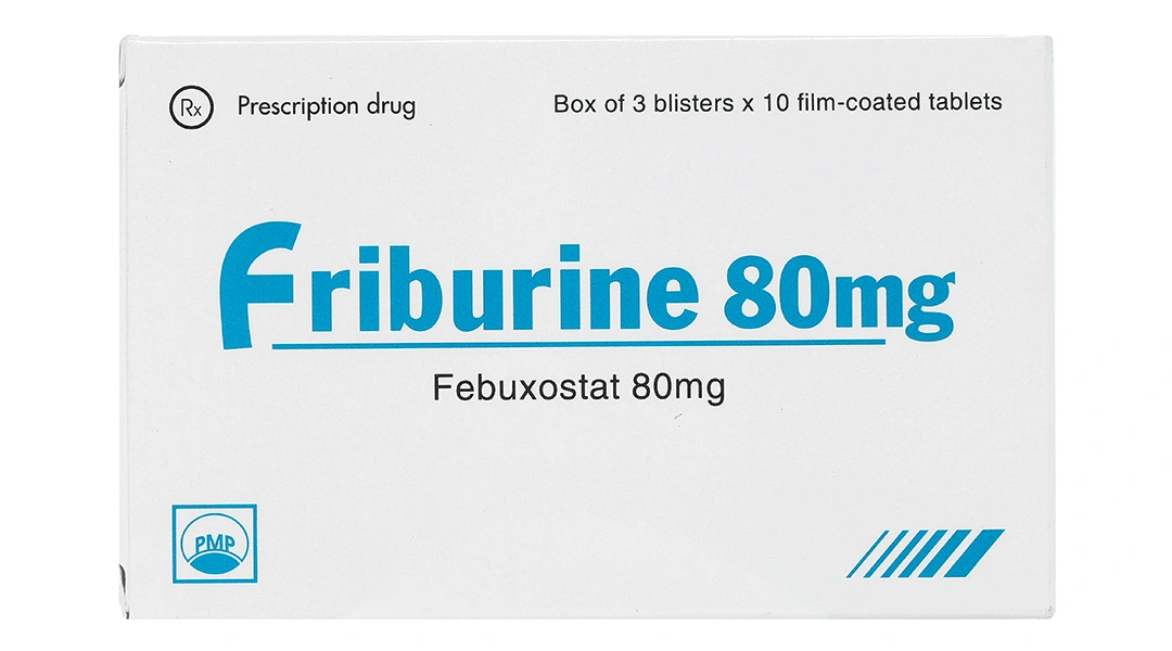 Friburine 80mg trị tăng acid uric huyết ở bệnh nhân bị gout mạn tính (3 vỉ x 10 viên) - 2