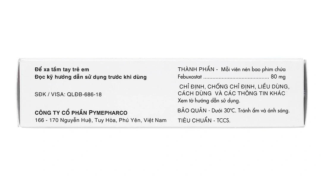 Friburine 80mg trị tăng acid uric huyết ở bệnh nhân bị gout mạn tính (3 vỉ x 10 viên) - 3