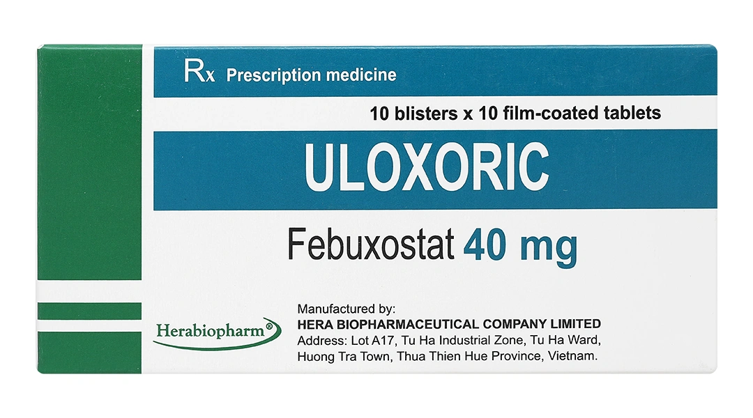 Uloxoric 40mg trị tăng Acid uric huyết mạn tính ở những bệnh nhân Gút (10 vỉ x 10 viên) - 1
