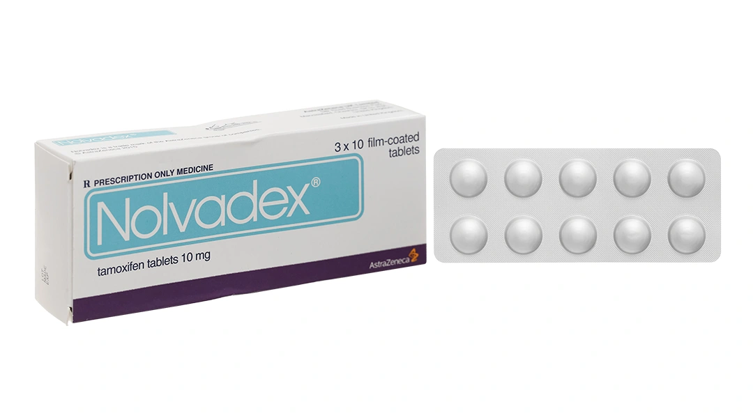 Nolvadex 10mg chỉ định điều trị ung thư biểu mô tuyến vú (3 vỉ x 10 viên) - 