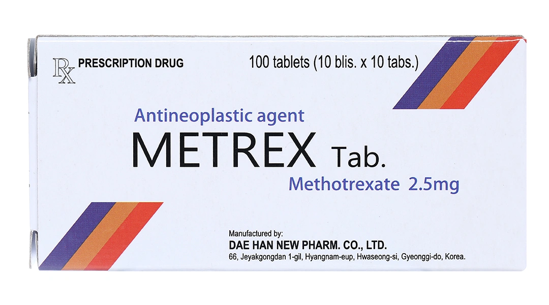 Metrex Tab 2.5mg điều trị khối u, vảy nến, viêm khớp dạng thấp (10 vỉ x 10 viên) - 2