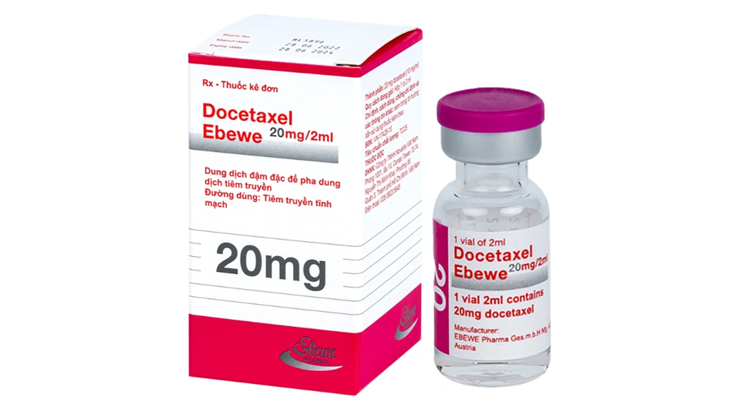 Dung dịch tiêm Docetaxel Ebewe 20mg/2ml điều trị ung thư vú chai 2ml - 