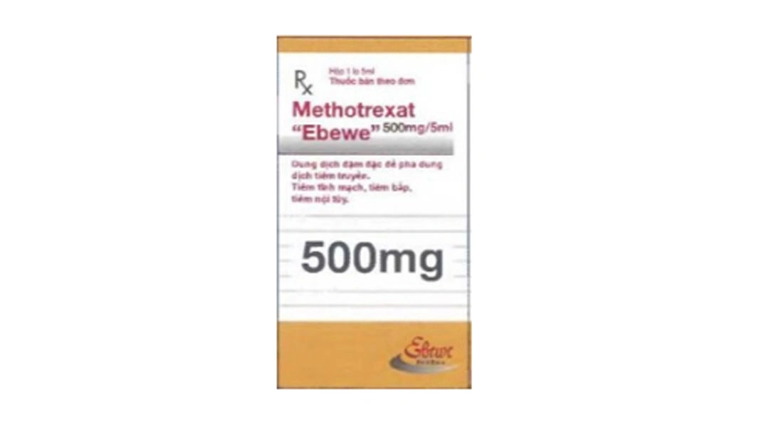 Dung dịch tiêm Methotrexat "Ebewe" 500mg/5ml điều trị ung thư vú chai 5ml - 