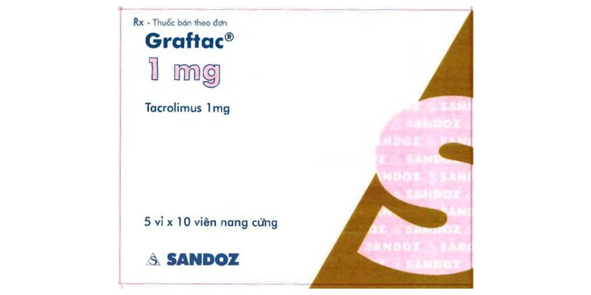 Graftac 1 mg dự phòng thải ghép sau ghép gan, thận hoặc tim (5 vỉ x 10 viên) - 