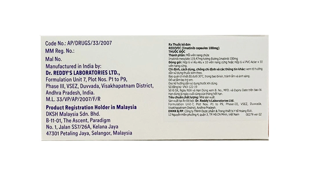 Redivec 100mg điều trị bệnh bạch cầu tủy mạn (6 vỉ x 10 viên) - 2
