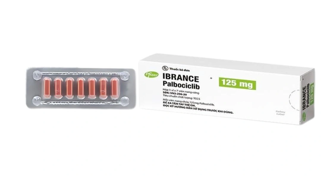 Ibrance 125mg Pfizer chỉ định điều trị một số trường hợp ung thư vú (1 vỉ x 7 viên) - 