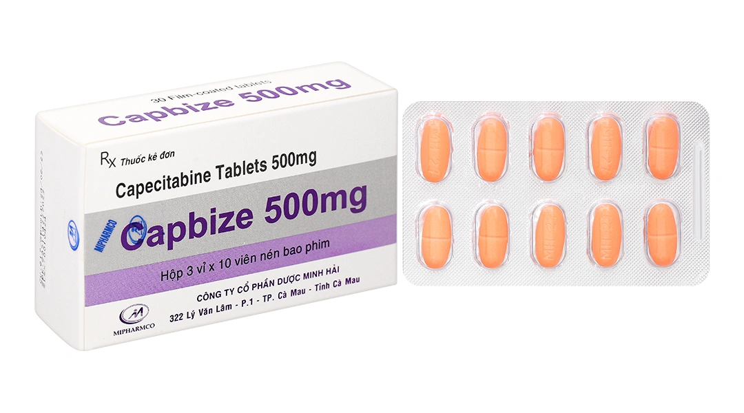 Capbize 500mg điều trị ung thư vú, ung thư dạ dày (3 vỉ x 10 viên) - 