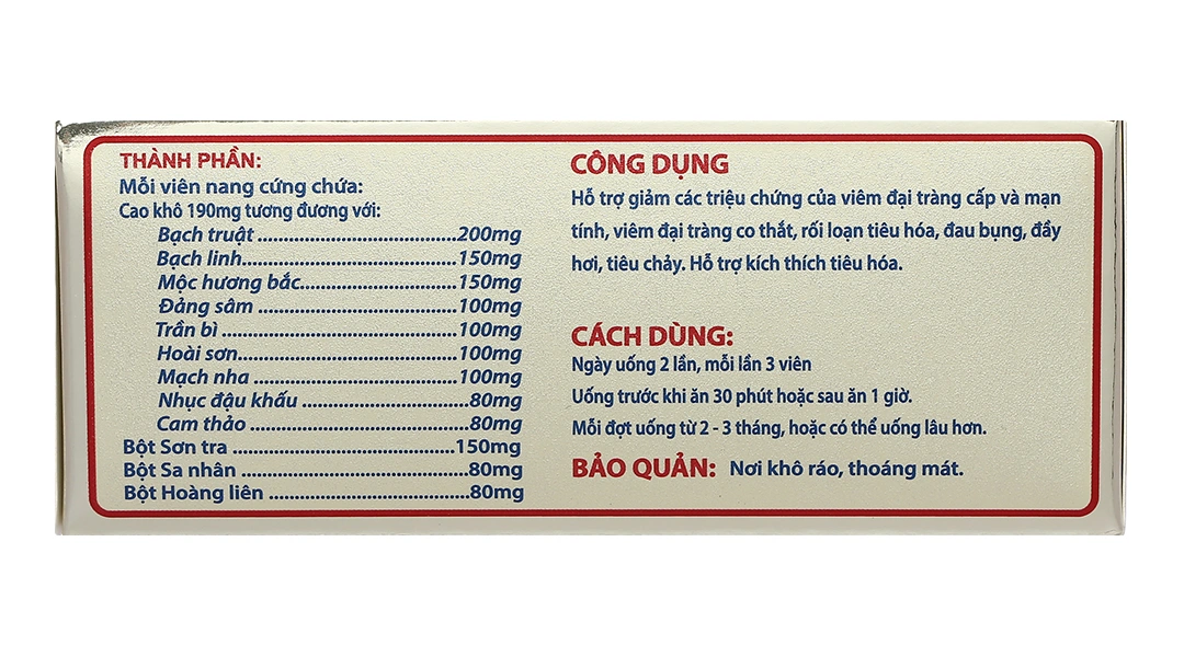 Đại Tràng Tâm Bình hỗ trợ giảm các triệu chứng viêm đại tràng hộp 60 viên - 3