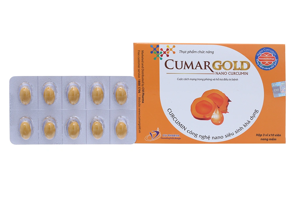 CumarGold hỗ trợ giảm viêm loét dạ dày, tá tràng hộp 30 viên - 