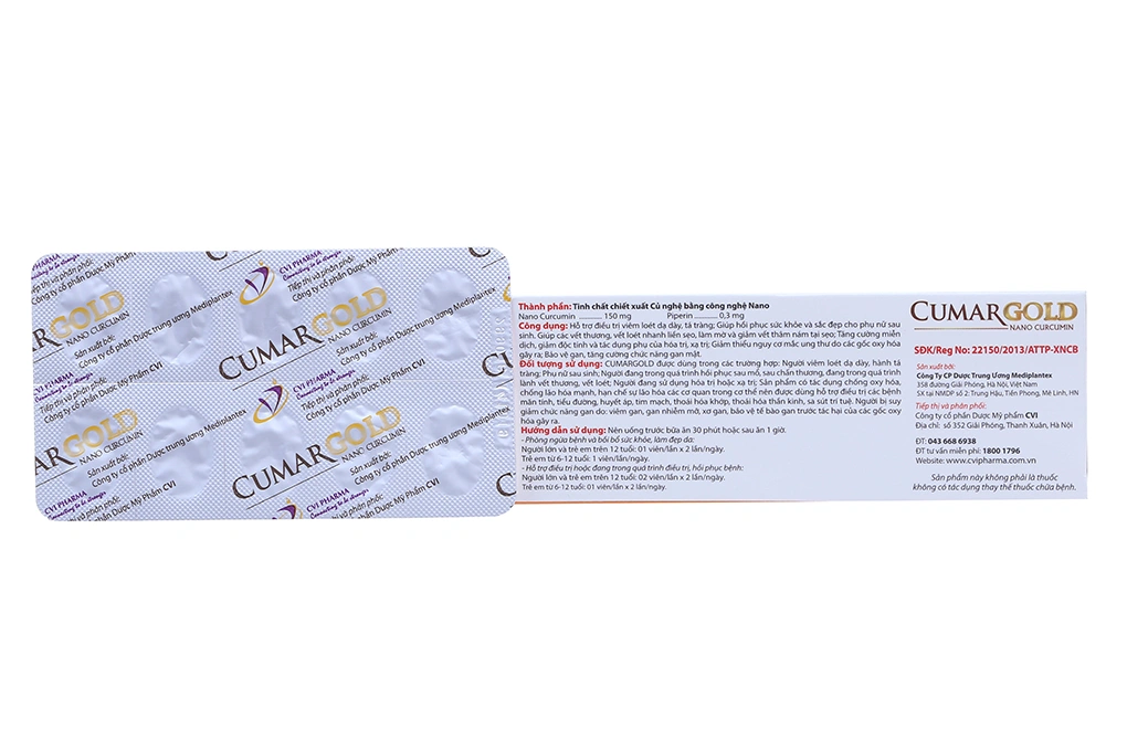 CumarGold hỗ trợ giảm viêm loét dạ dày, tá tràng hộp 30 viên - 1