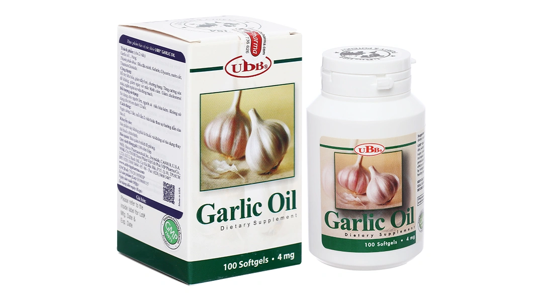 UBB Garlic Oil hỗ trợ tiêu hóa, giảm mỡ máu lọ 100 viên - 