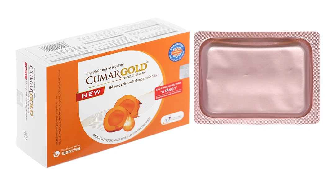 Cumargold New hỗ trợ giảm các triệu chứng viêm loét dạ dày tá tràng hộp 30 viên - 