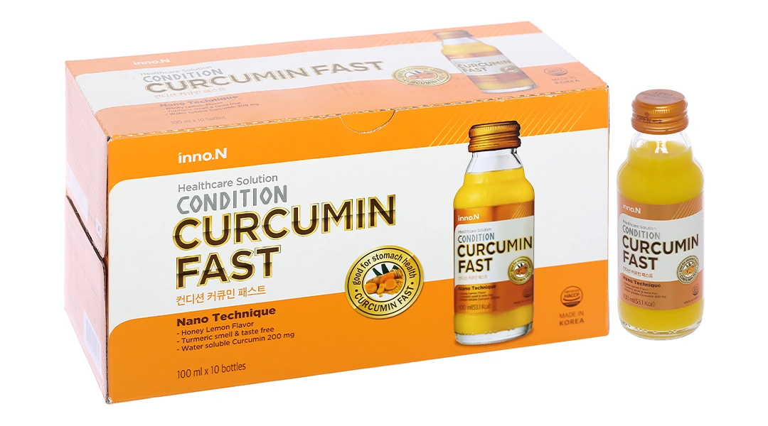 Condition Curcumin Fast hỗ trợ bảo vệ niêm mạc dạ dày hộp 10 chai x 100ml - 