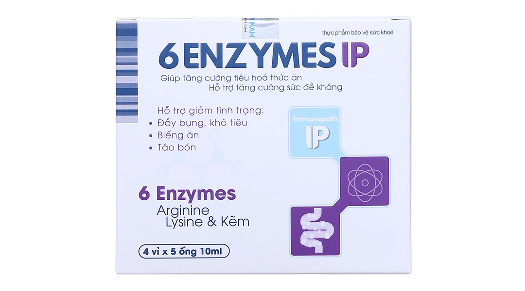 6 Enzymes IP hỗ trợ tăng cường tiêu hóa hộp 20 ống x 10ml - 1