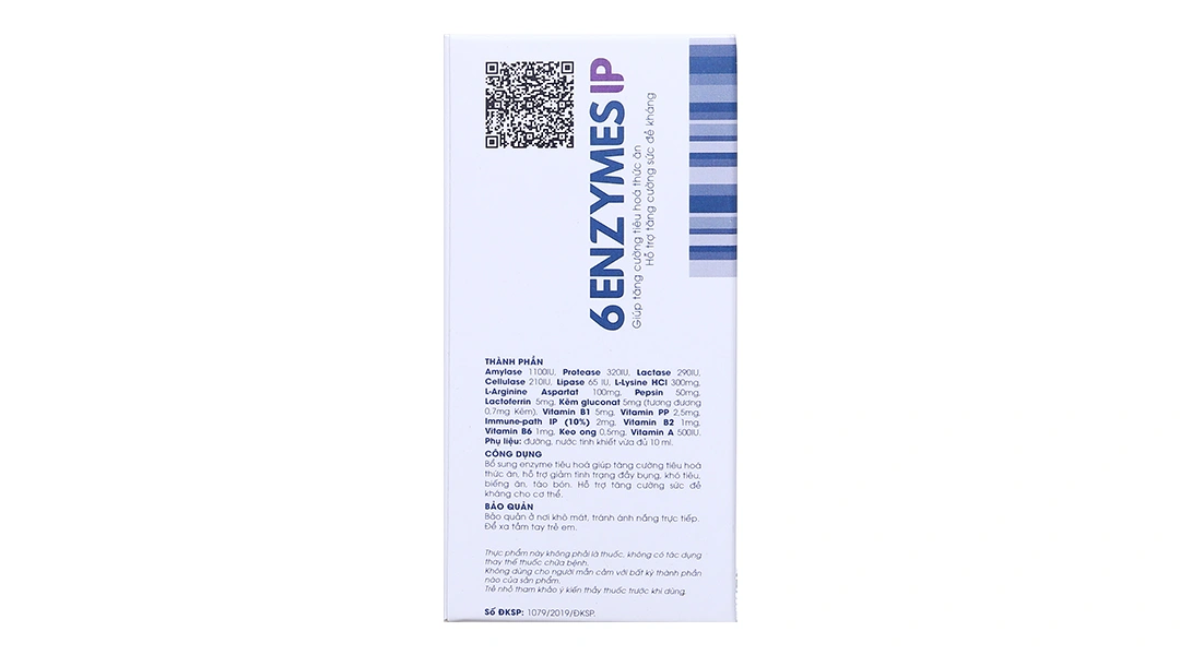 6 Enzymes IP hỗ trợ tăng cường tiêu hóa hộp 20 ống x 10ml - 2