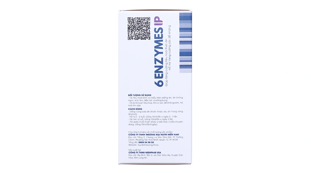 6 Enzymes IP hỗ trợ tăng cường tiêu hóa hộp 20 ống x 10ml - 3