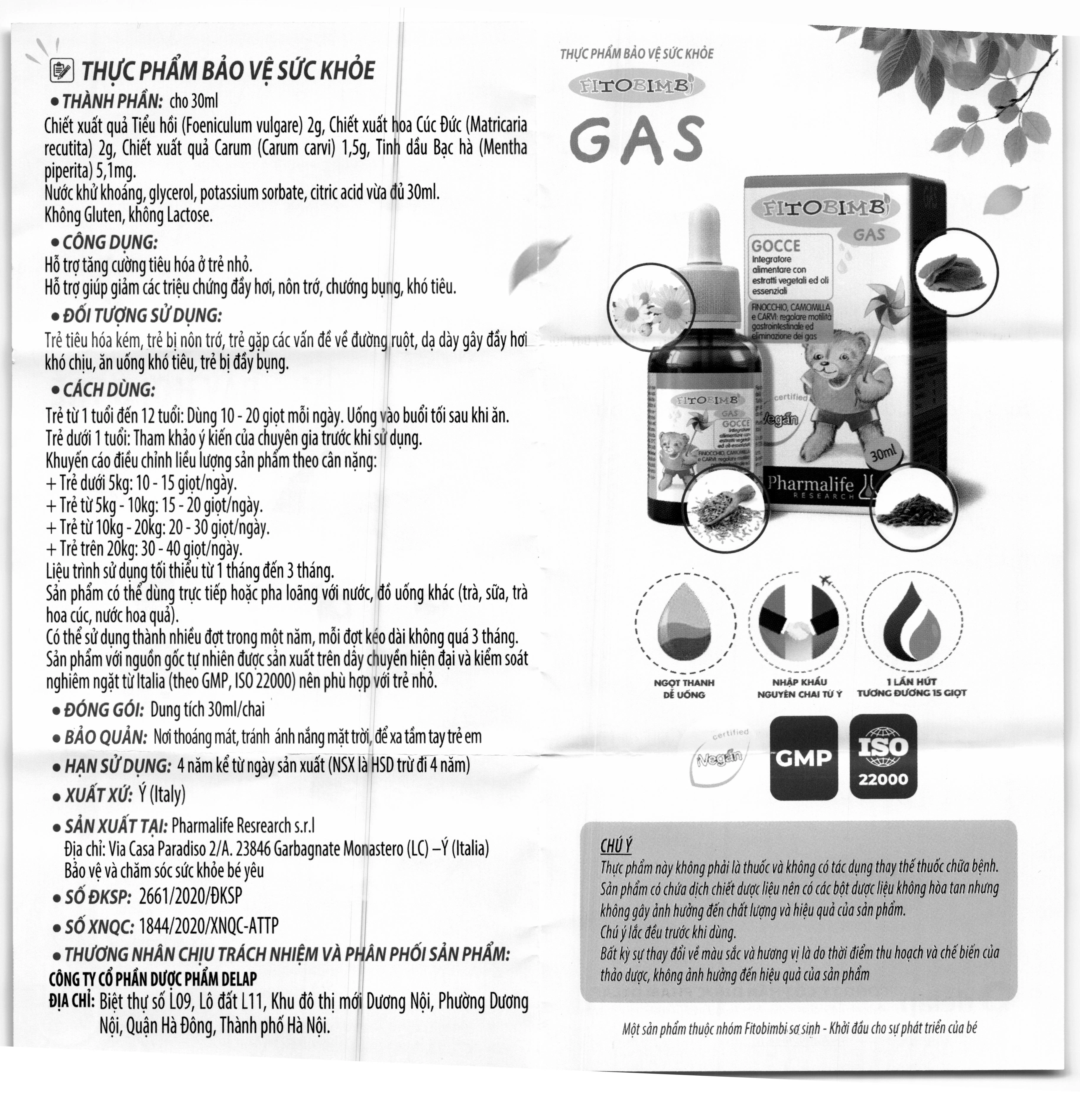 Fitobimbi Gas hỗ trợ tăng cường tiêu hóa ở trẻ nhỏ chai 30ml - 6