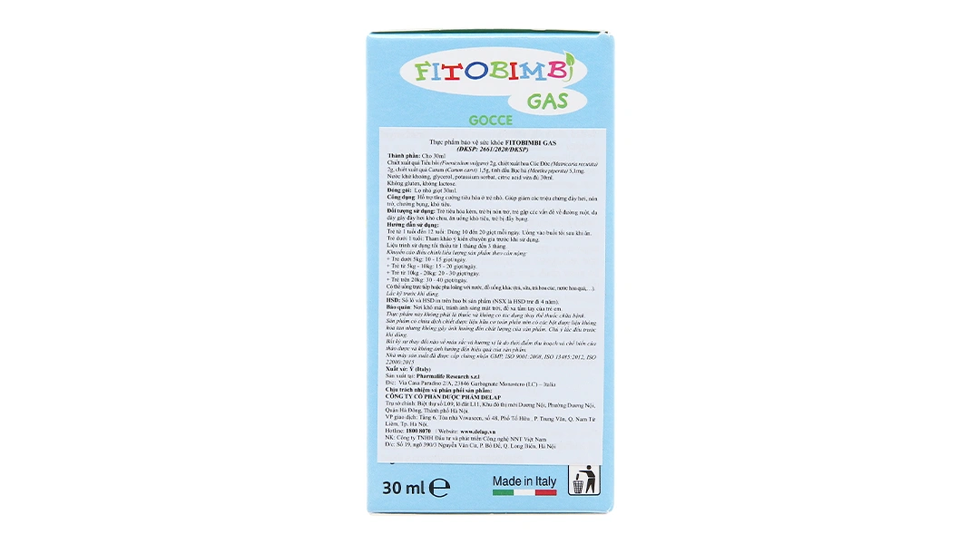 Fitobimbi Gas hỗ trợ tăng cường tiêu hóa ở trẻ nhỏ chai 30ml - 1