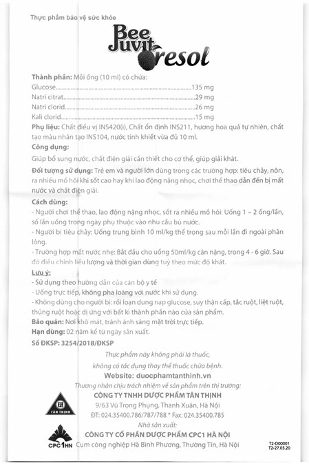 Beejuvit Oresol 10ml Hộp 20 Ống - 4