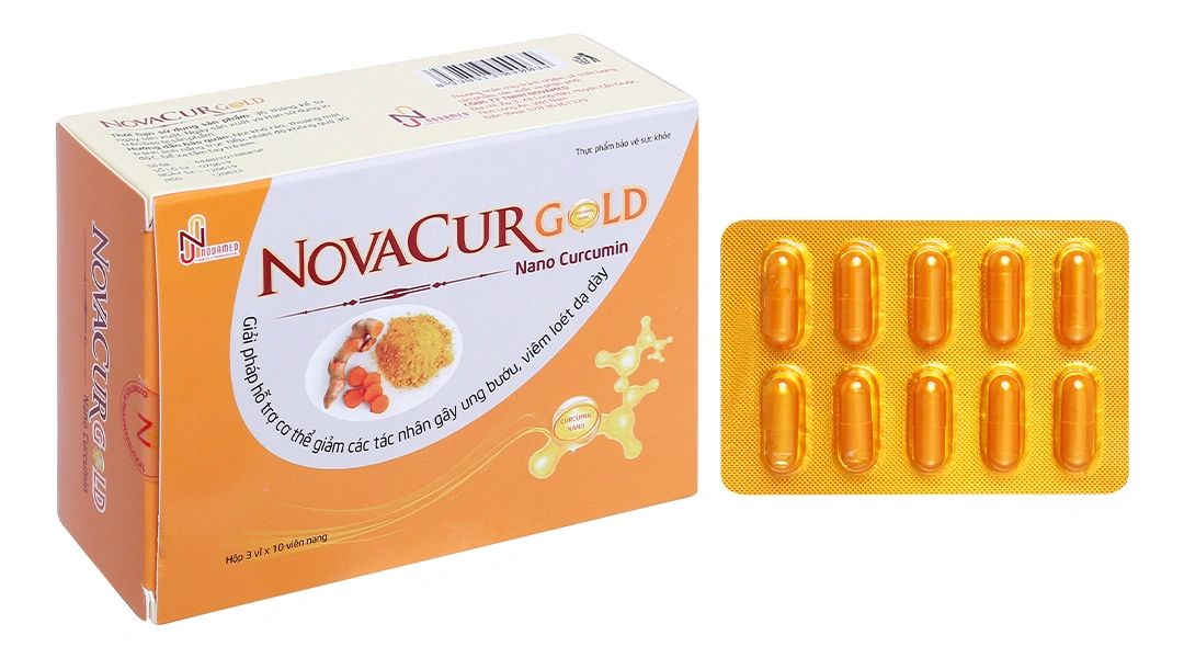 Novacur Gold hỗ trợ giảm viêm loét dạ dày hộp 30 viên - 