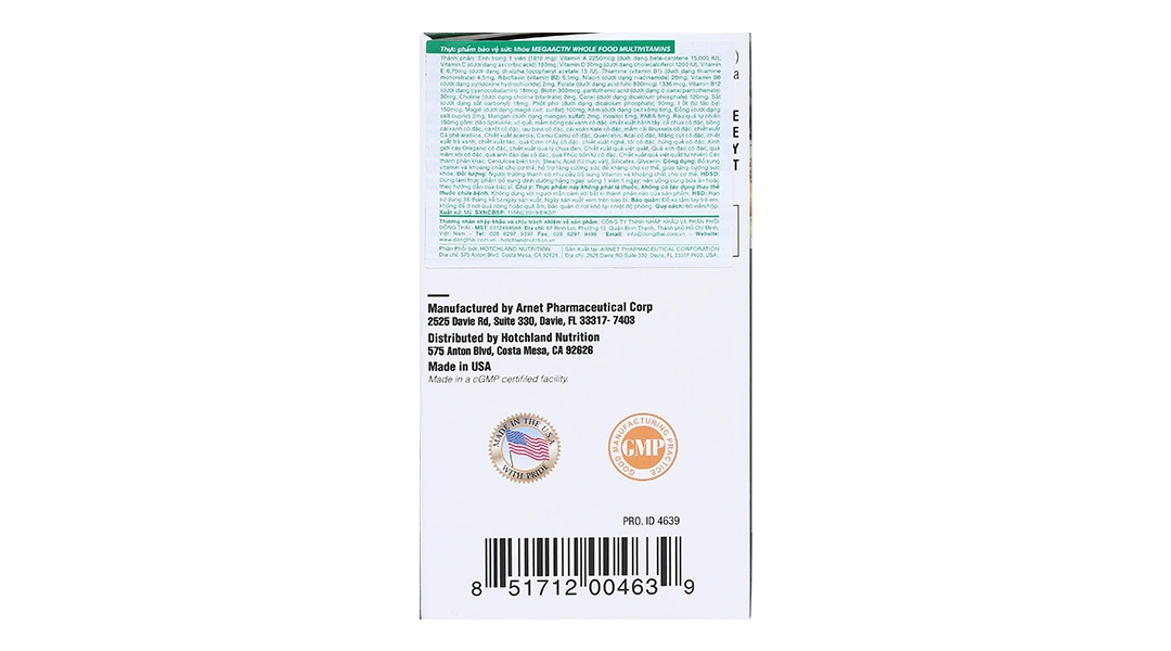 Mega Activ Whole Food Multivitamin hộp 60 viên - 4