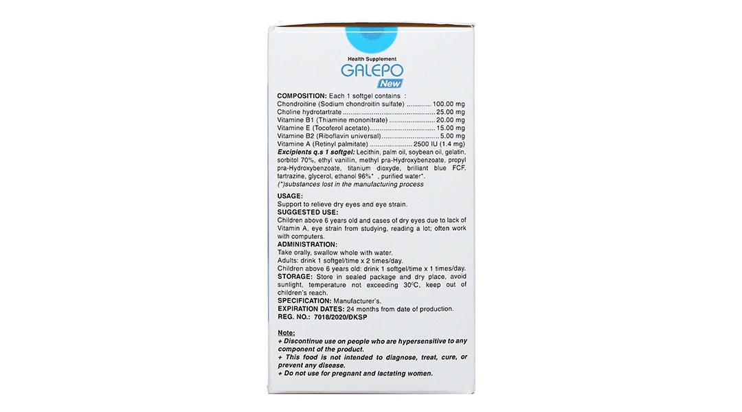 Galepo New hỗ trợ giảm khô, mỏi mắt hộp 100 viên - 4