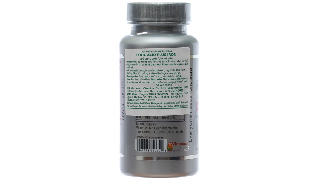 Forlife Folic Acid Iron lọ 100 viên - 2